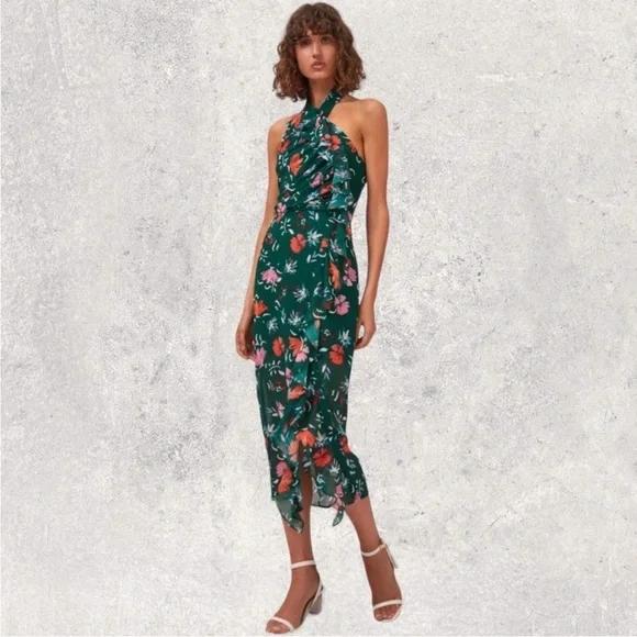 C/MEO Collective | Dresses | Cmeo Collective Dress Green Floral Xs Extra  Small | Poshmark